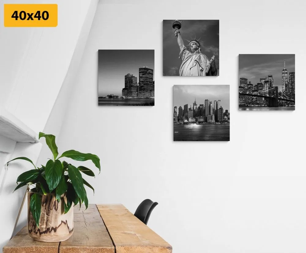 Set tablouri New York în design alb-negru