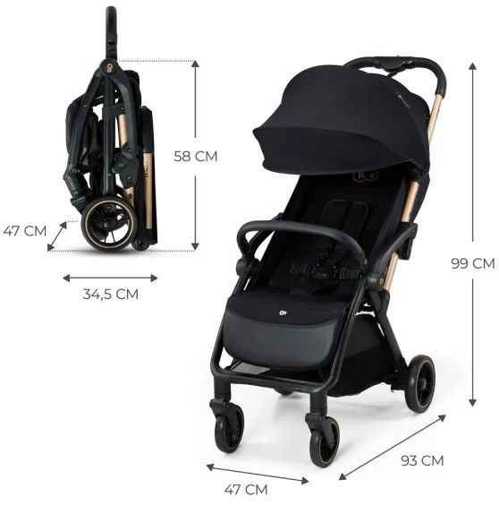 Cărucior de copii KINDERKRAFT APINO negru