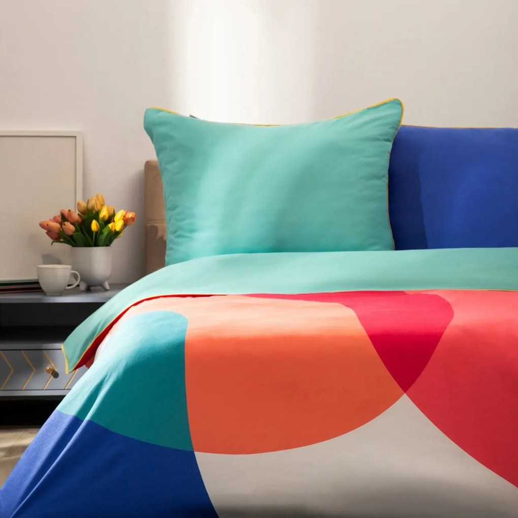 Lenjerie de pat King Size, Color Fiesta, Homla, 3 piese, 200x220 cm, microfibra din poliester, multicolor