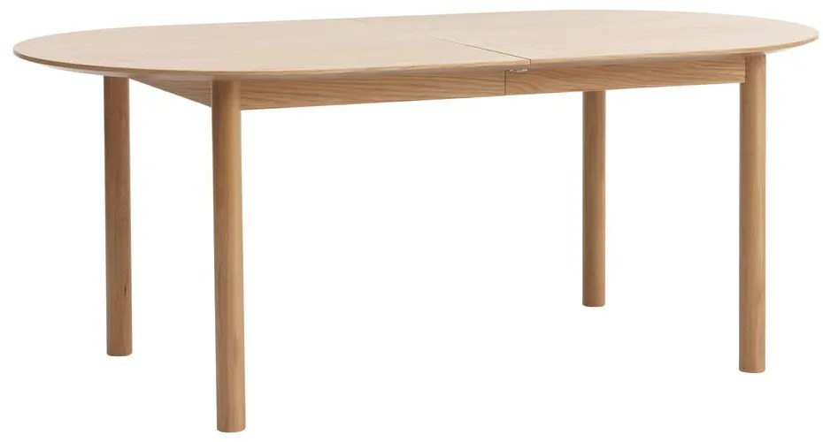 Masă de dining în culoare naturală extensibilă cu blat cu aspect de lemn de stejar 100x190 cm Gallina – Unique Furniture