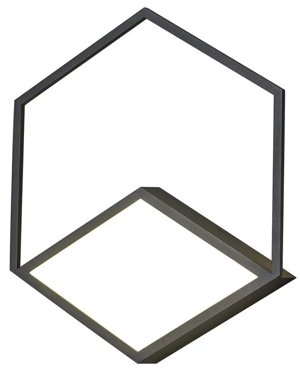 Aplica LED dimabila de perete/tavan KUBICK 13,5+20W neagra