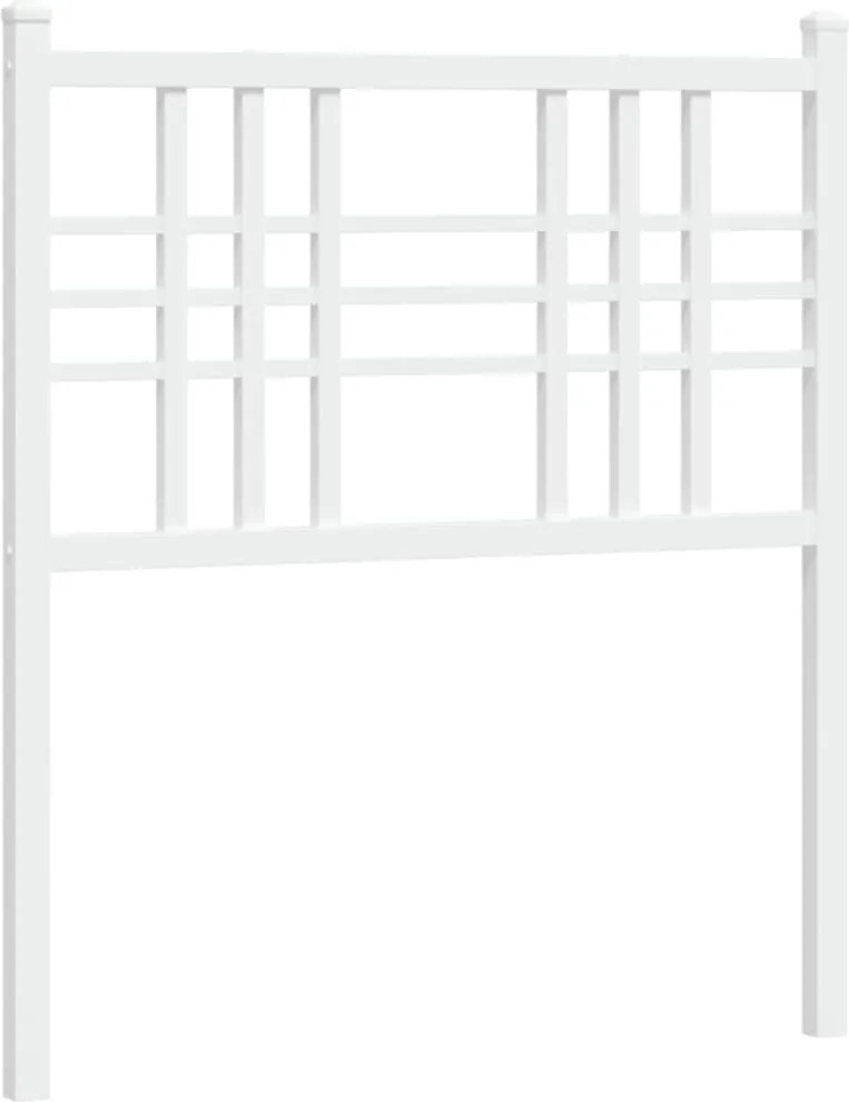 vidaXL Tăblie de pat de schimb metalică, alb, 75 cm