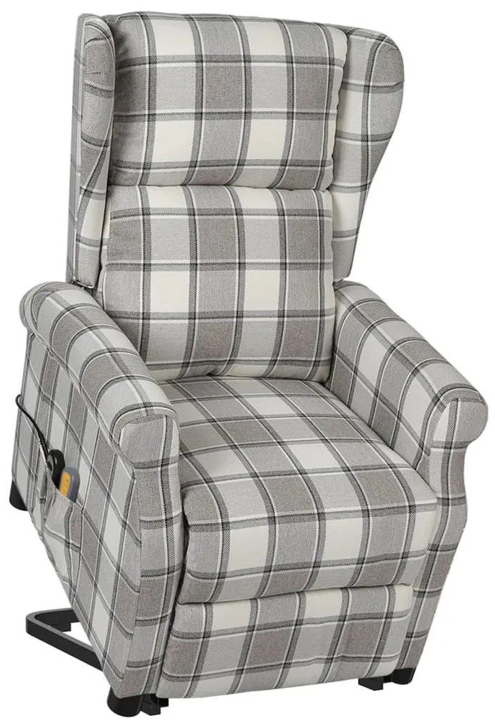 329481 vidaXL Fotoliu de masaj cu ridicare, gri, material textil