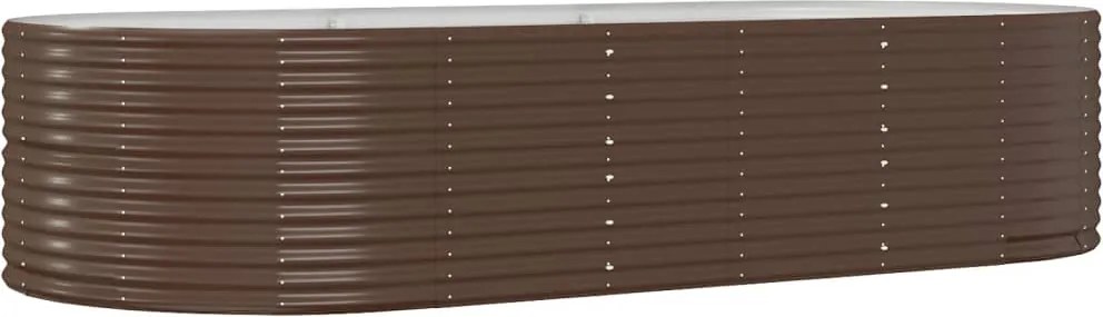 vidaXL Strat înălțat grădină maro, oțel galvanizat