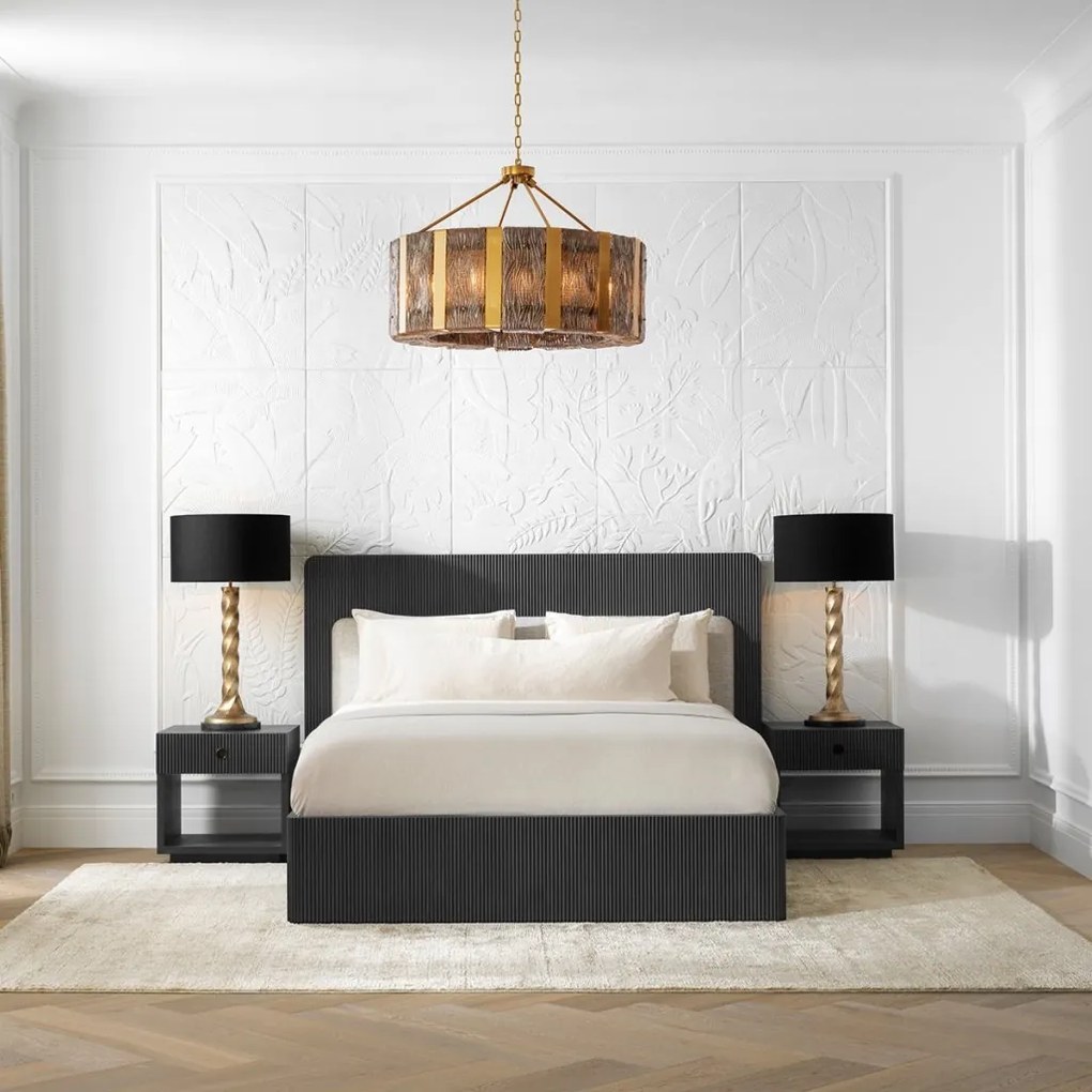 Candelabru LUX, Otel Alama Antic, Sticla Fumurie, Elysian