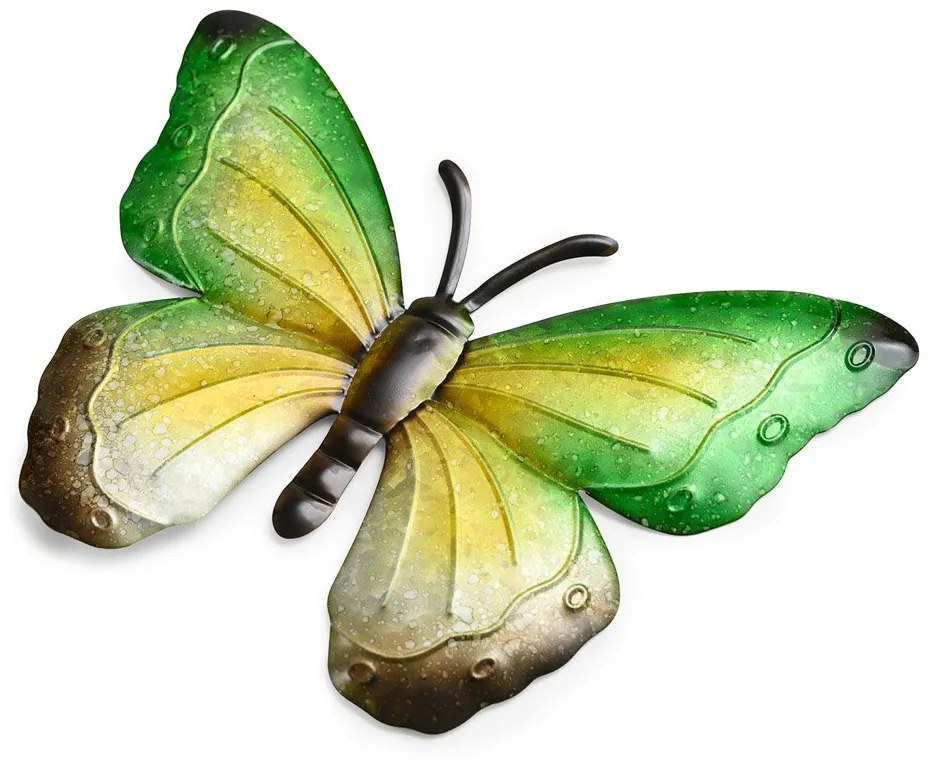 Decoratiune de perete din metal fluture BUTTERFLY 40 cm - mai multe culori Culoare: Albastru