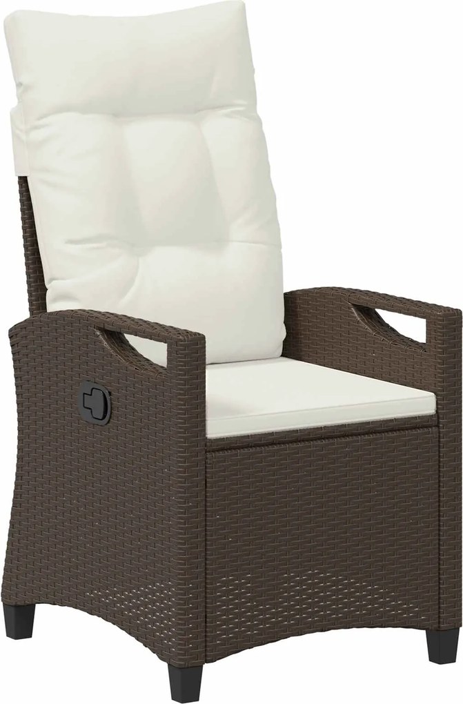 vidaXL Scaun de grădină rabatabil Maro și Crem 56 x 60 x 112 cm