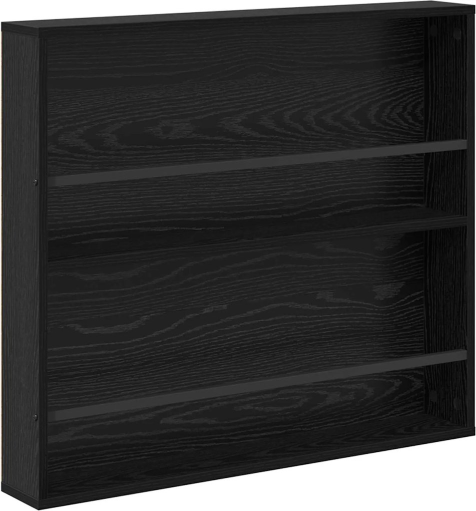 vidaXL Raft pentru reviste Stejar Negru 80 x 12 x 70 cm Lemn compozit