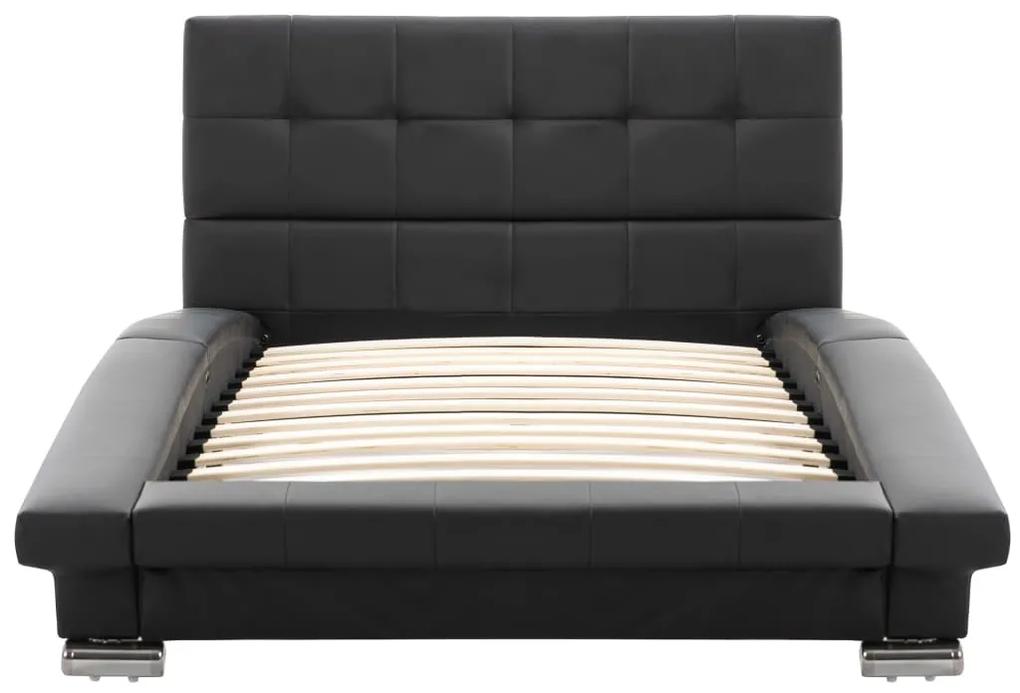 Cadru de pat, negru, 200 x 90 cm, piele artificiala Negru, 90 x 200 cm