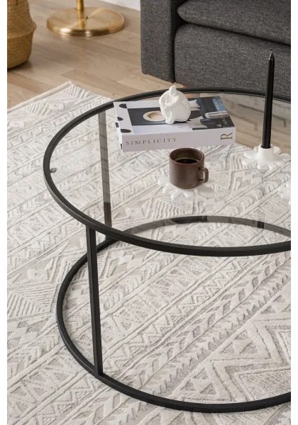 Măsuță de cafea BERLIN 45x80 cm negru/transparent