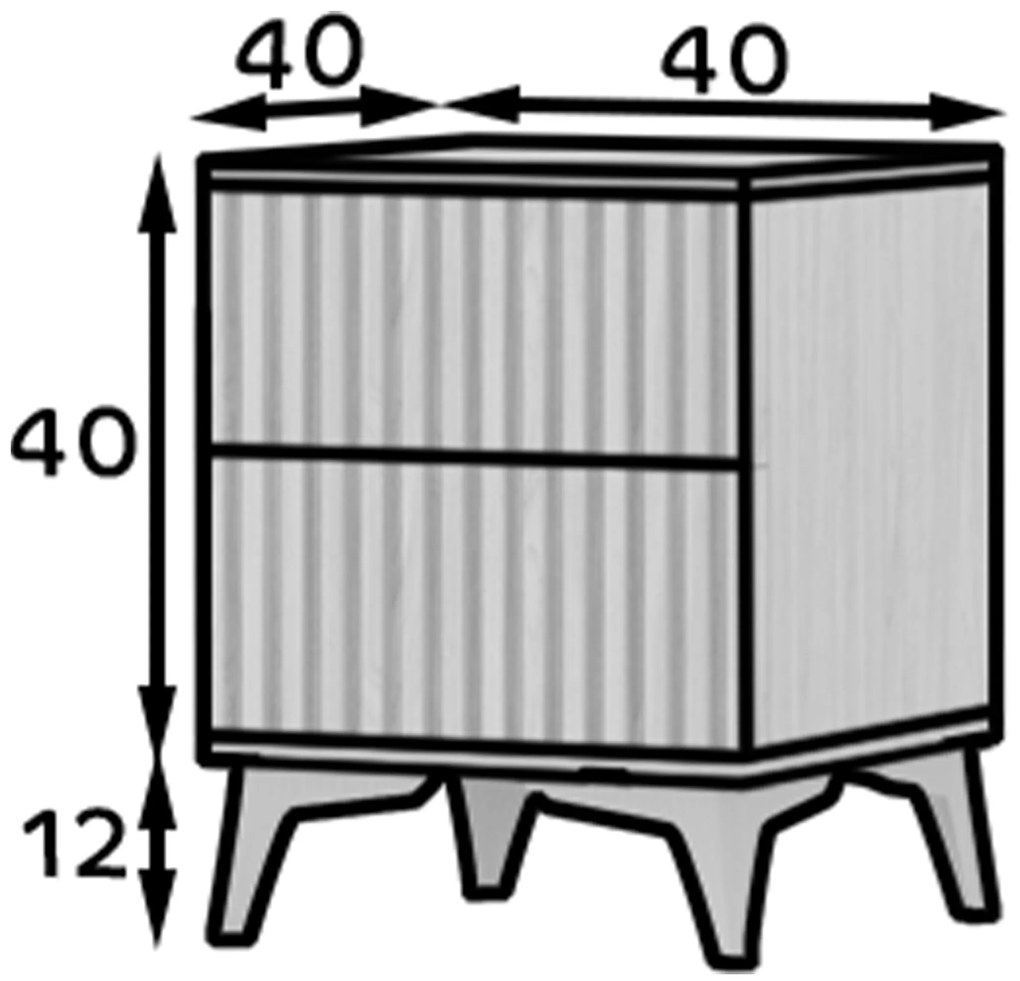OFERTA Noptiera ENTSIAN 40x40cm, stejar artizanat II. calitate