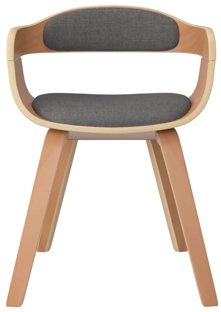 Scaun de bucatarie, 6 buc., gri deschis, lemn curbat  tesatura 6, Gri deschis