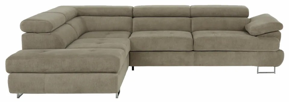 Colţar, material textil melir gri deschis, model stânga, BUTON P