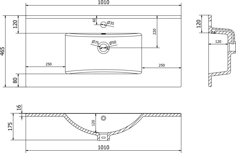 Mexen Atena chiuvetă încastrată în blat 101 x 46 cm, albă - 25011000