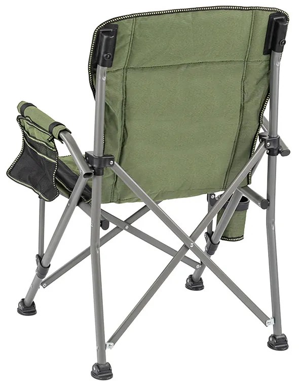 Scaun de pescuit Leziter Comfort Plus cu cotieră și suport pentru pahare verde