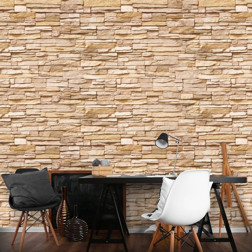 Fototapet - Perete din nisip și cărămizi (152,5x104 cm)