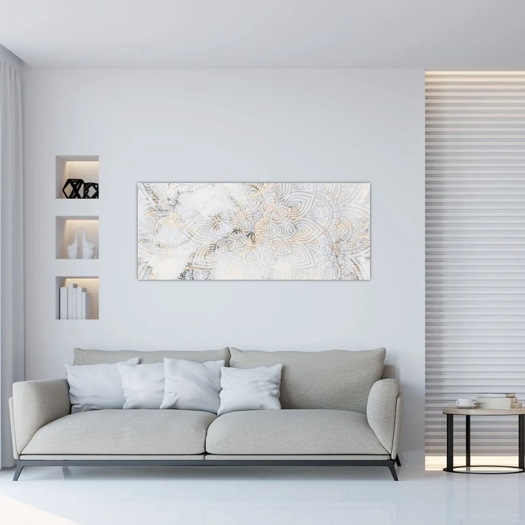 Tablou - Mandale albe (120x50 cm)