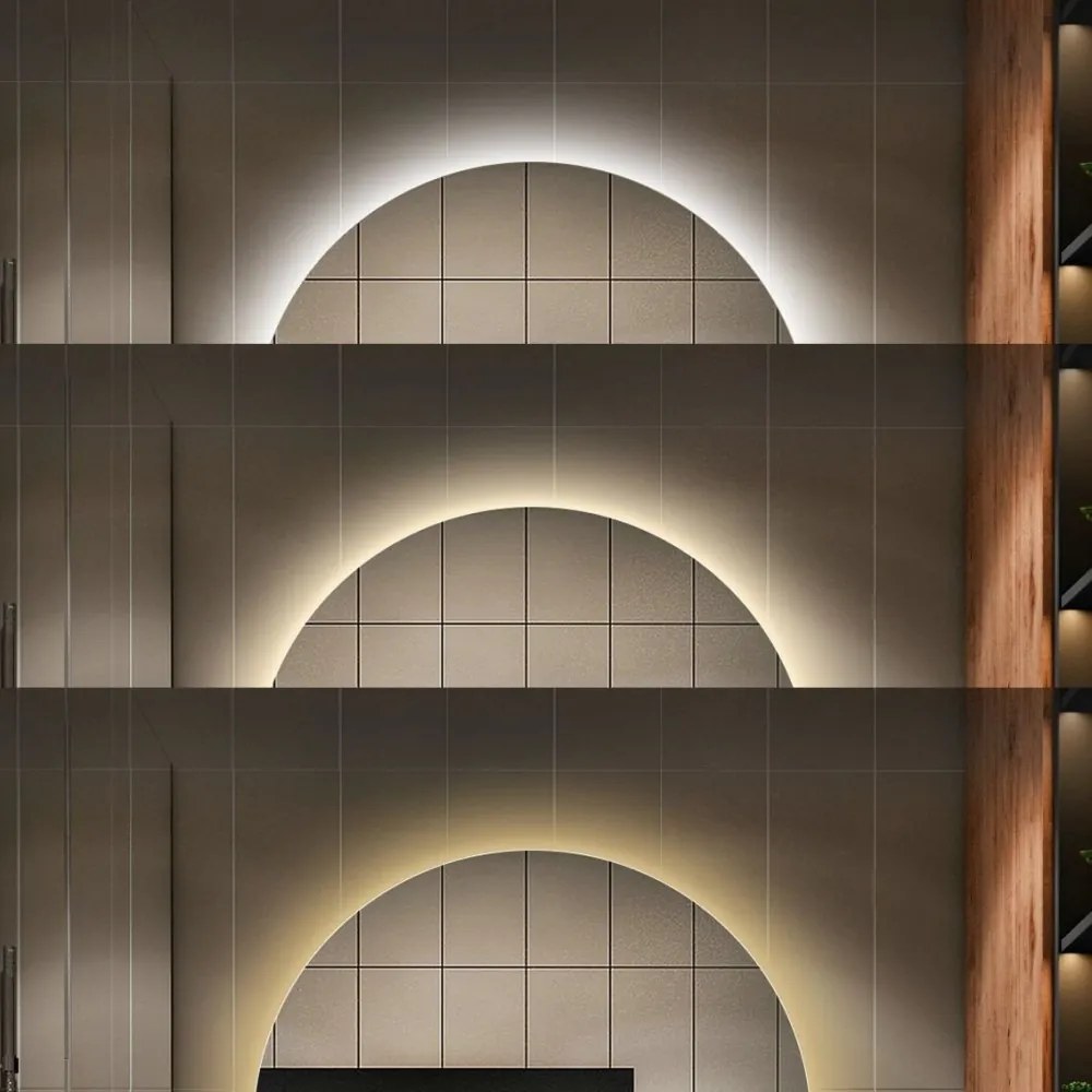 Oglindă Baie LED și Dezaburire Elit's Premium cu Senzor Touch, Lumina Rece, Caldă și Neutră, 60 cm, lumina ambientala spate