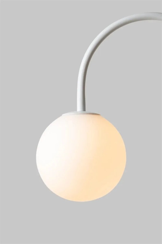 Lampa podea din travertin natur si sticla alba Tivoli