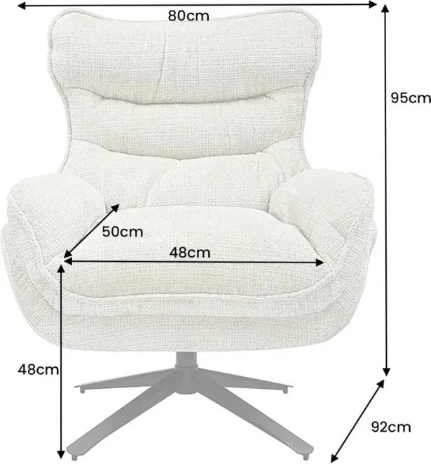 Fotoliu pivotant CLOUD tesatura structurata bej sampanie