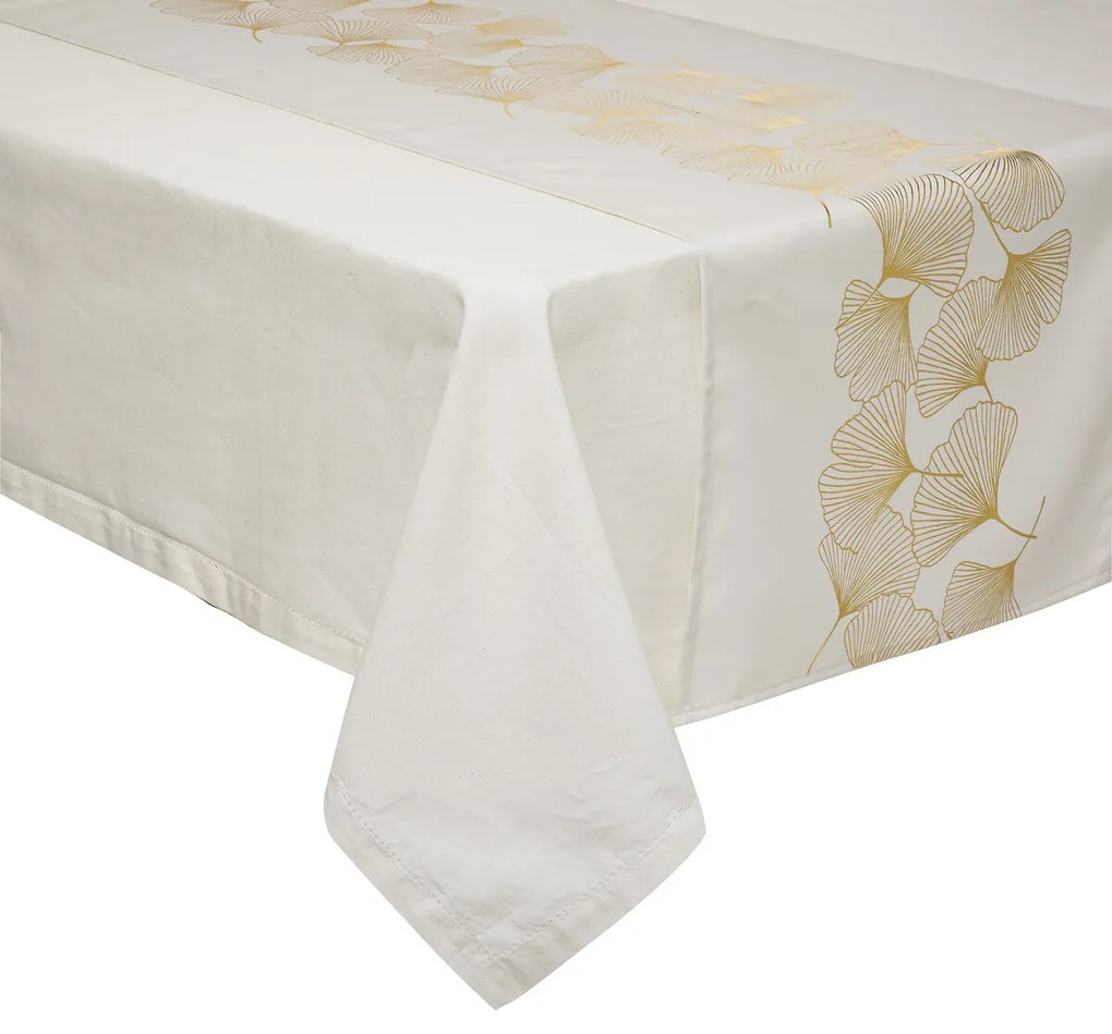 Traversa de masa cu model auriu, 45 x 200 cm