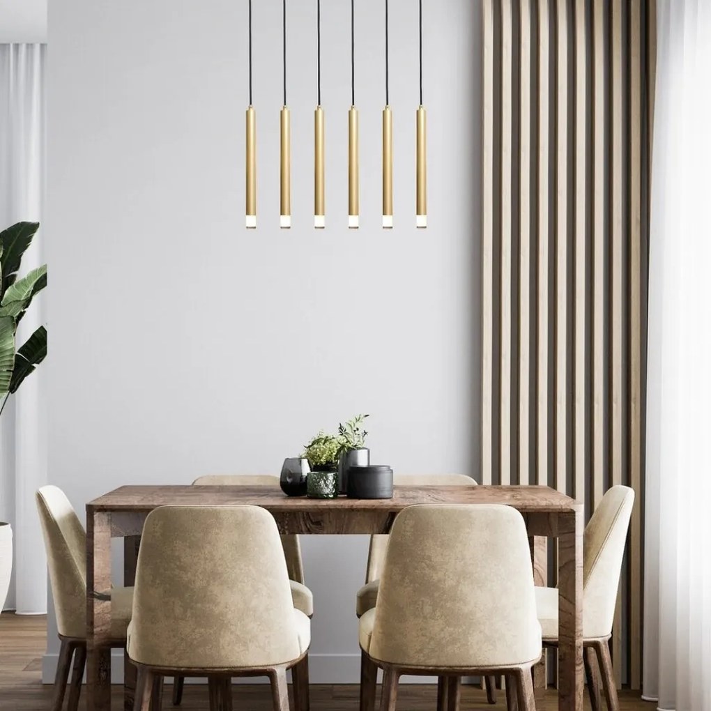 Lustra suspendata stil minimalist Ramira 6L aurie