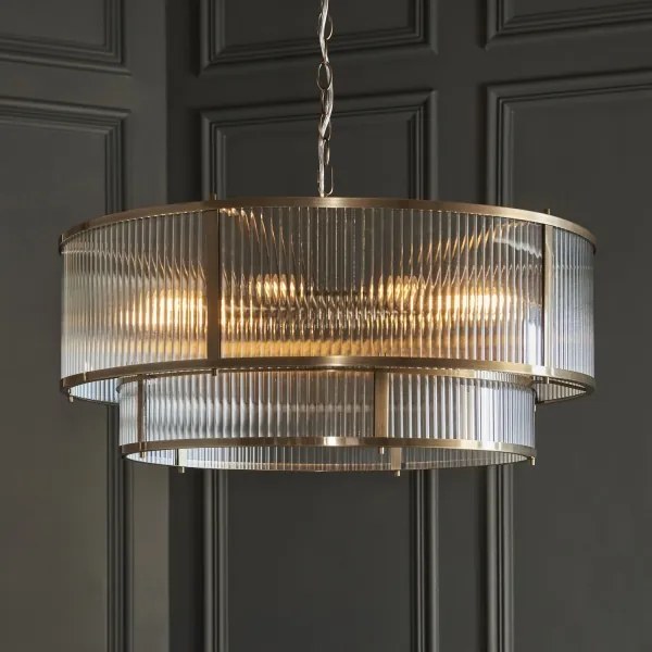 Endon 119456 - Candelabru RIDGETON pe lanț, 8xE14/7W/230V, alamă