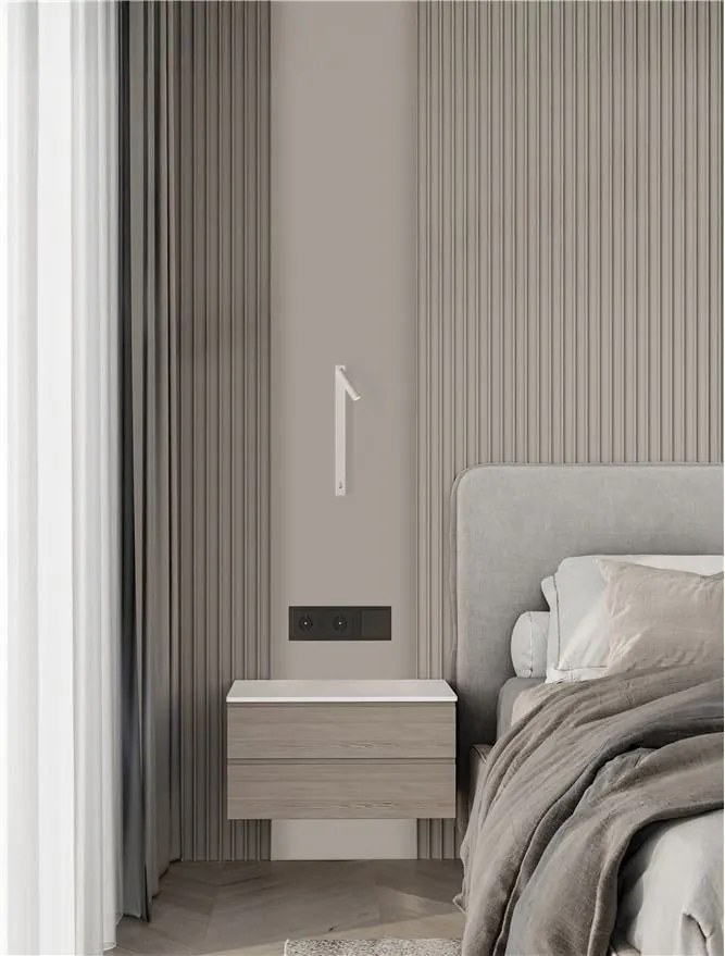 Aplica cu Spot LED directionabil moderna TONDO alb, NVL-9540275
