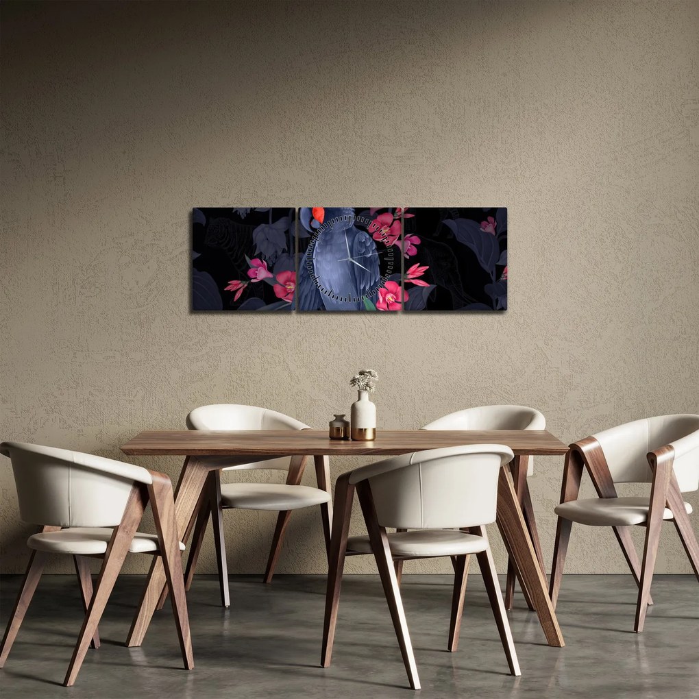Tablou - Păpădia între flori (cu ceas) (90x30 cm)