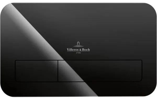 Clapeta actionare rezervor WC incastrat, Villeroy&amp;Boch ViConnect, sticla negru lucios, 922400RB