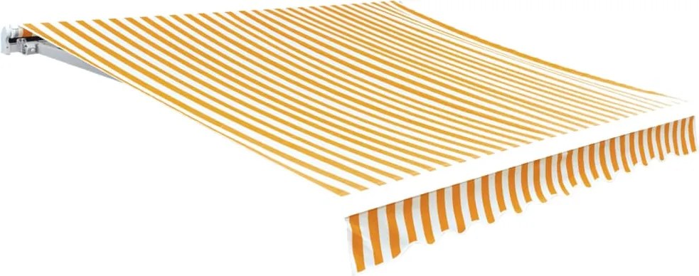 vidaXL Pânză copertină, galben & alb, 6x3 m (cadrul nu este inclus)