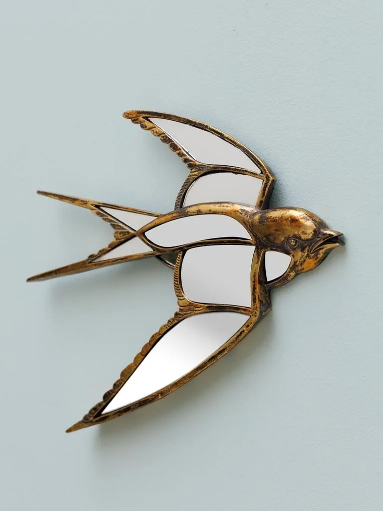 Oglinda de perete decorativa din rasina, H31cm Wings