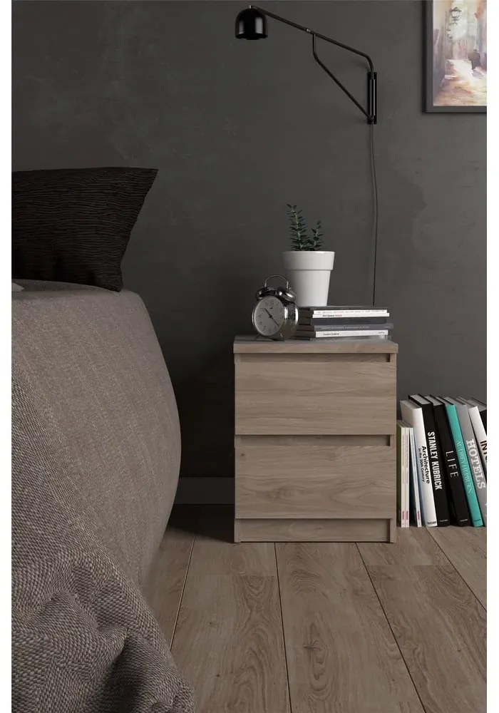 Noptieră cu aspect de lemn de stejar Naia - Tvilum