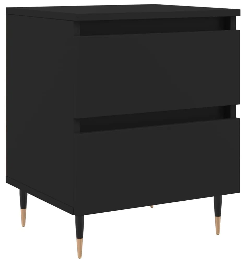 826862 vidaXL Noptieră, negru, 40x35x50 cm, lemn prelucrat