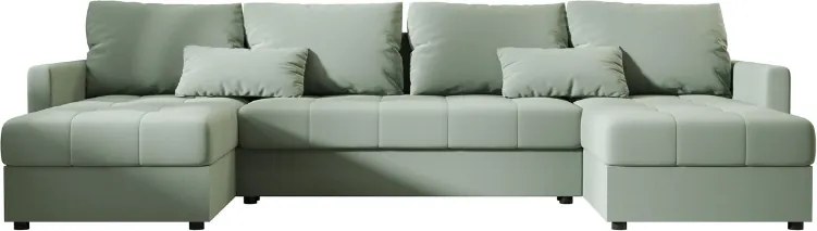 OFERTA Canapea extensibila in U VENORIA 285x146 cm, verde deschis + 2 pernite GRATUIT Rangul II