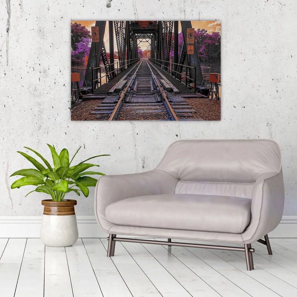 Tablou cu pod de cale ferată (90x60 cm)