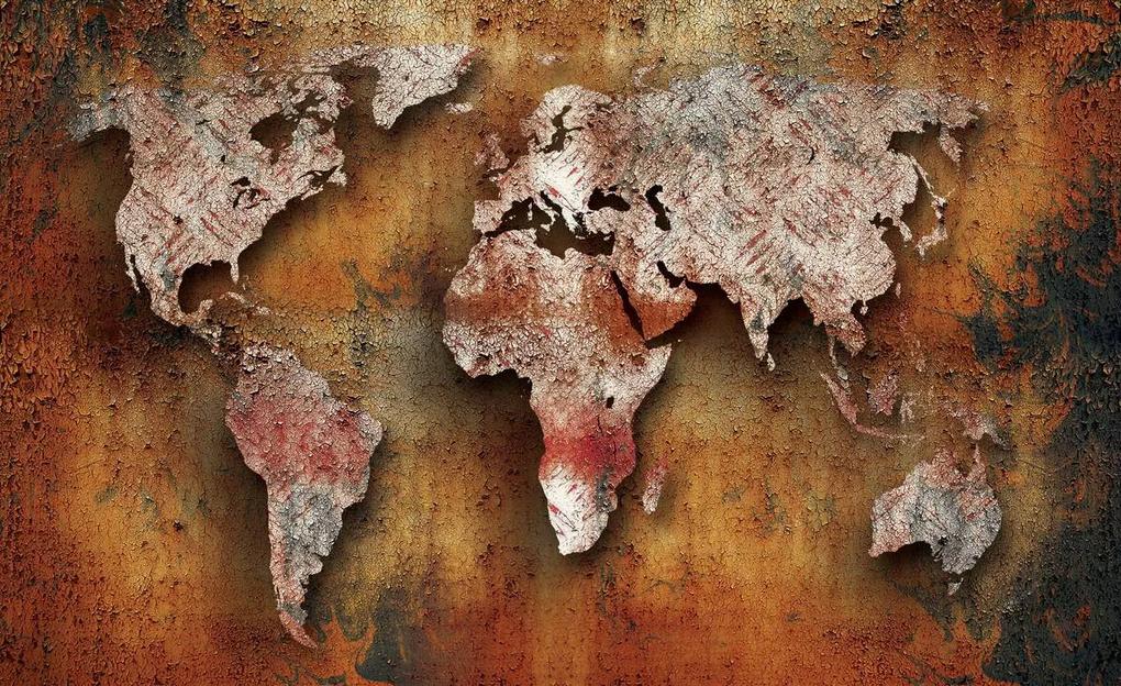 Fototapet - Harta lumii Rustică (152,5x104 cm), în 8 de alte dimensiuni noi