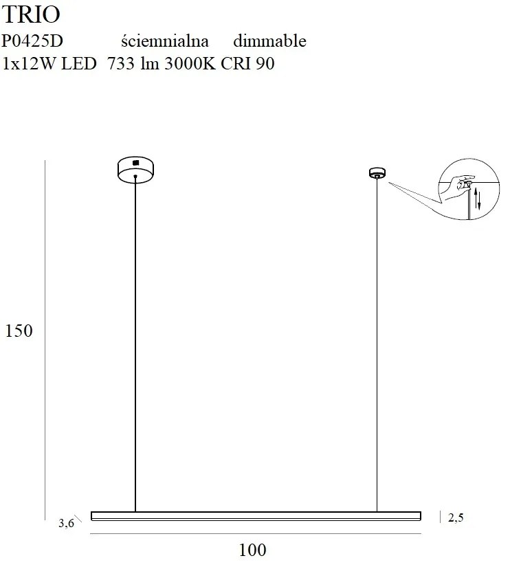Lustra LED dimabila design modern TRIO 1 auriu