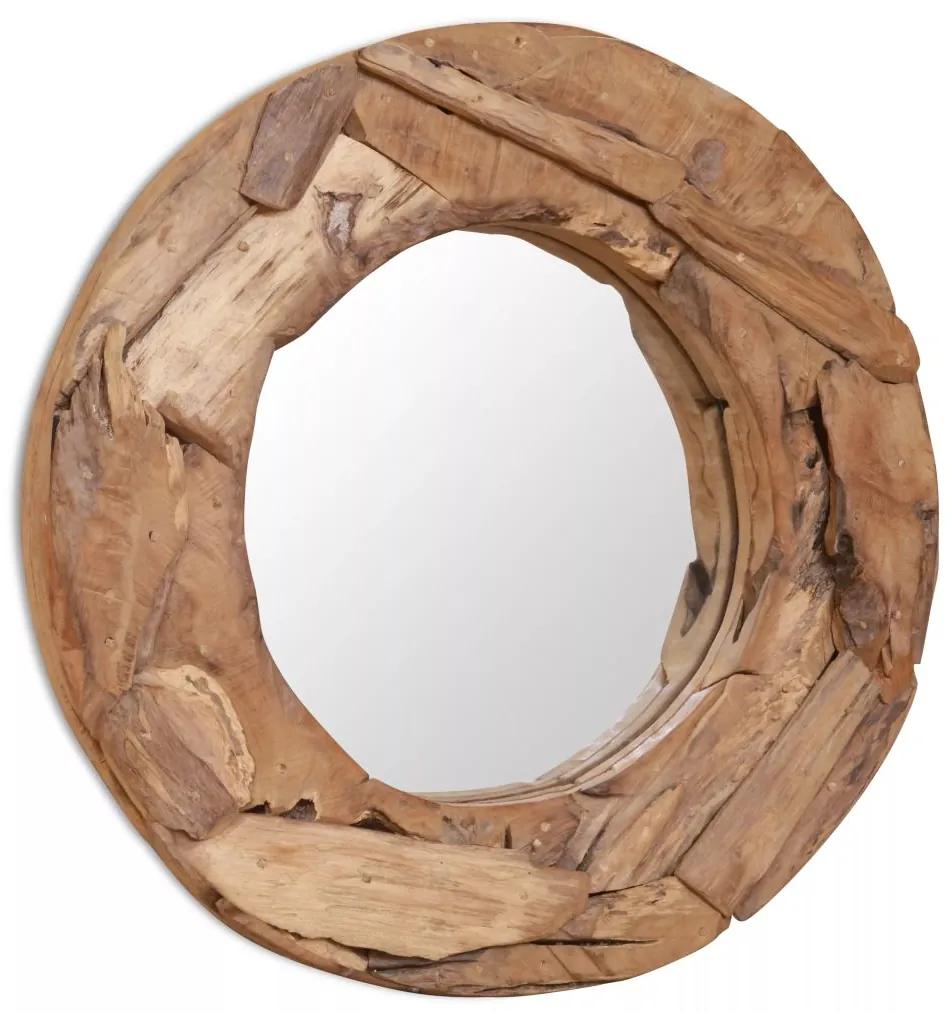 vidaXL Oglindă decorativă lemn de tec 60 cm rotundă