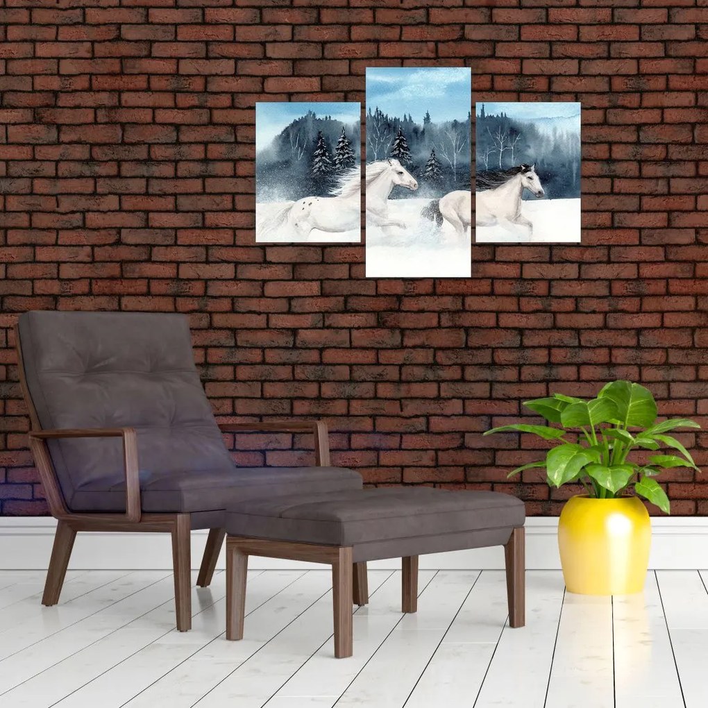 Tablou cu caii pictați (90x60 cm)