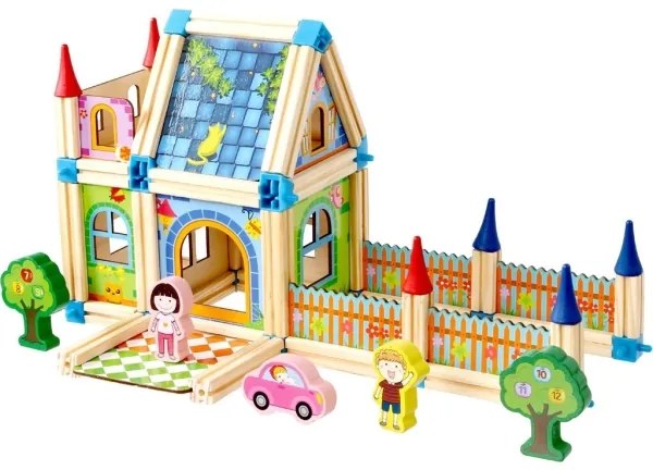 Set de construcție din lemn Castel - 2Kids Toys