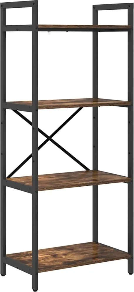 vidaXL Raft pentru cărți Stejar fumuriu 56 x 34 x 133,5 cm