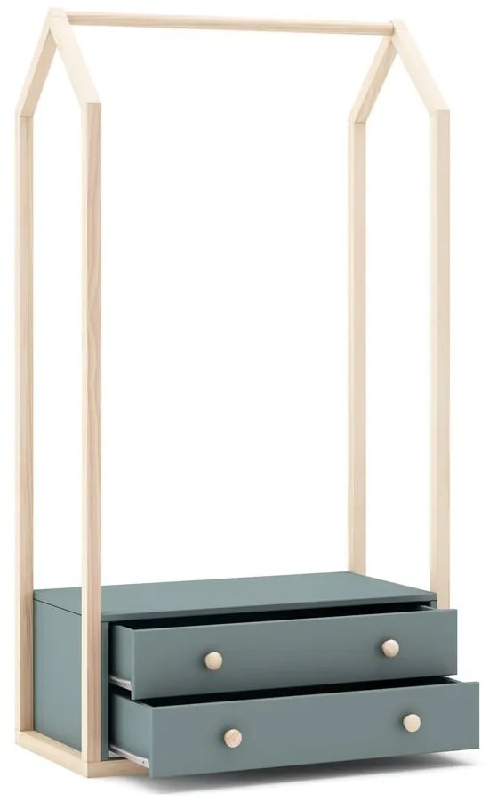 Șifonier de copii verde prăfuit deschis 80x170x40 cm Esteban – Marckeric