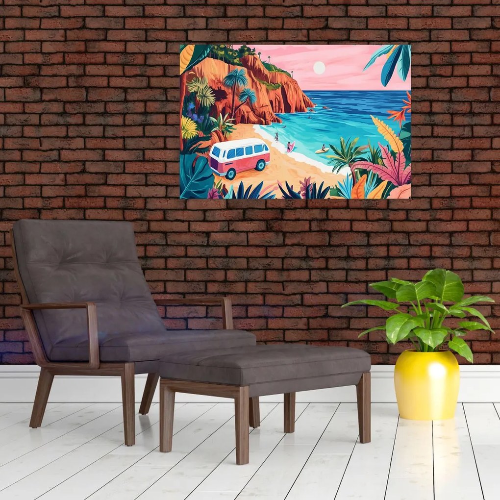 Tablou - Rulotă la ocean (90x60 cm)