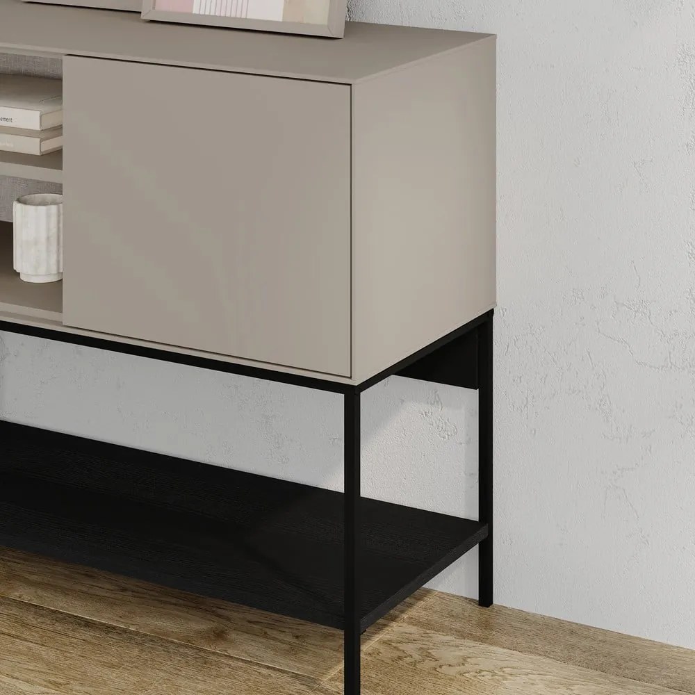Comodă neagră/crem 180x80x40 cm Amira – Marckeric