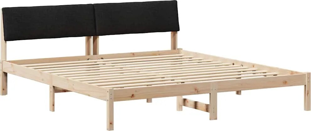 vidaXL Cadru de pat Maro și negru 180 x 200 cm Lemn masiv de pin