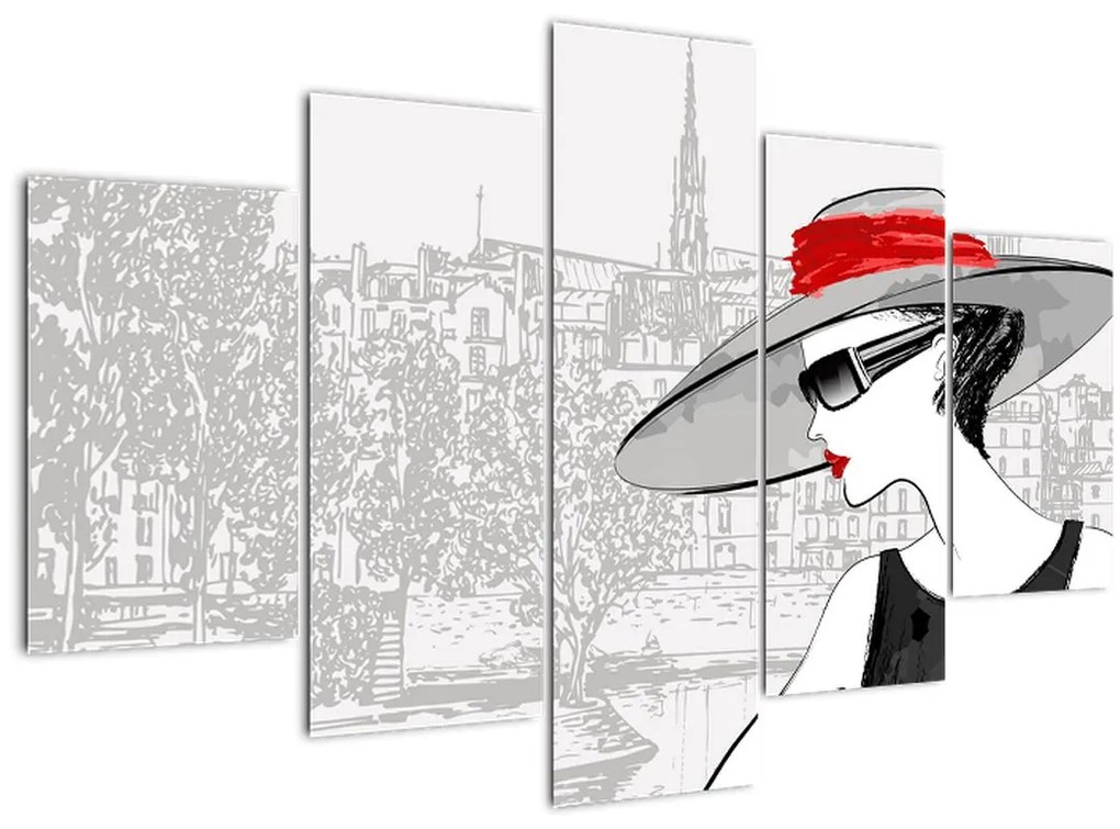 Tablou - Doamna la oraș (150x105 cm)