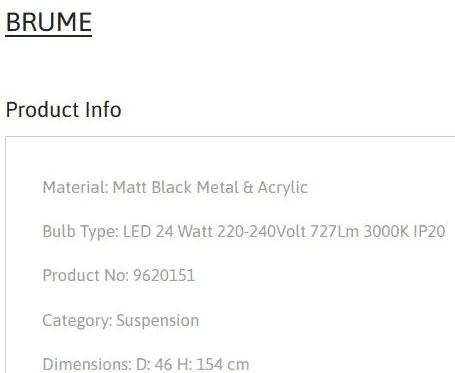 Pendul LED stil modern decorativ BRUME D-46cm