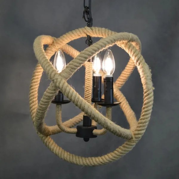 Lampa suspendata ROPE GLOBO 3xE14/10W/230V