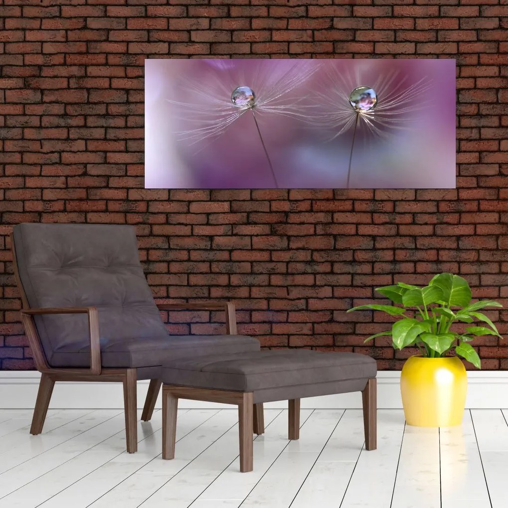 Tablou cu picături pe puf (120x50 cm)